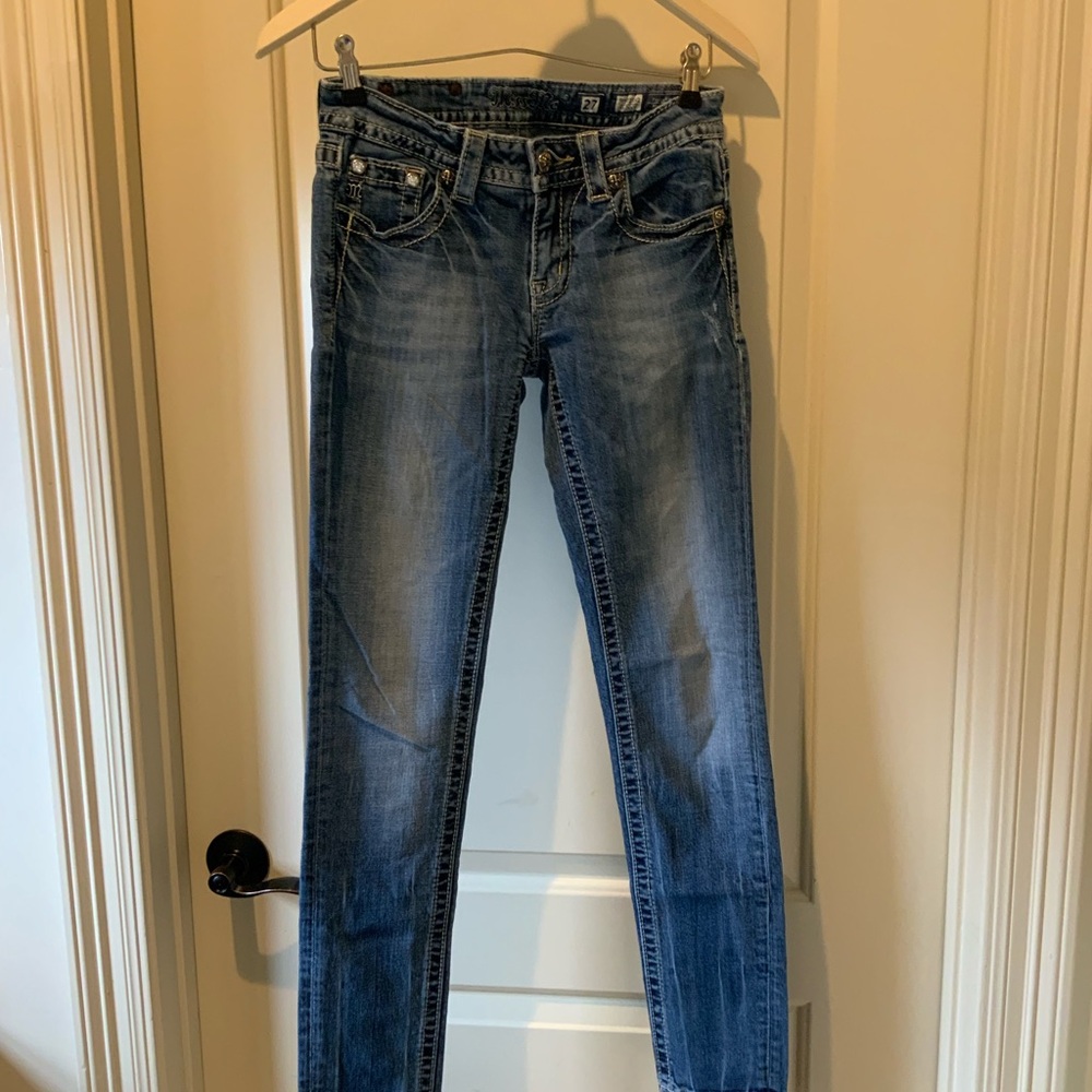 Miss Me Blue Skinny Jeans